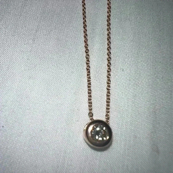 EFFY Rose Gold Necklace Bezel Round Center Diamond Pendant NWT NEVER USED - Picture 11 of 11